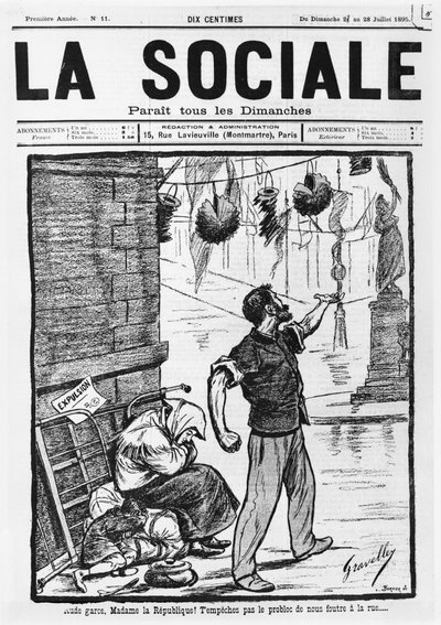 Eviction, front cover from La Sociale, 21st-28th July 1895 by French School