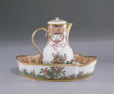 Ewer and basin, made in Paris by French School
