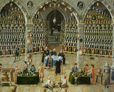 Examination of an apothecary, early 18th century by French School