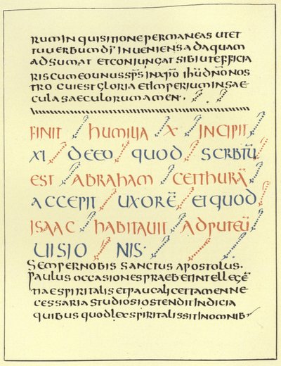 Example of Uncial writing by French School