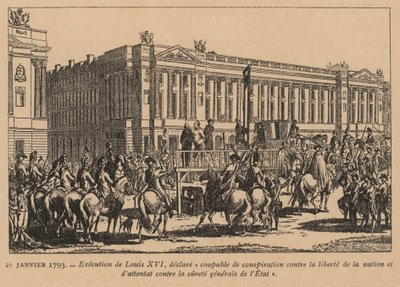 Execution of King Louis XVI of France, Paris, French Revolution, 21 January 1793 by French School