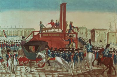 Execution of Louis XVI by French School