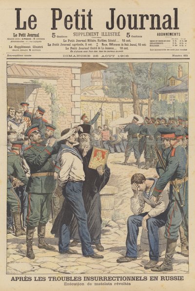 Execution of Russian sailors who mutinied in August 1906 by French School