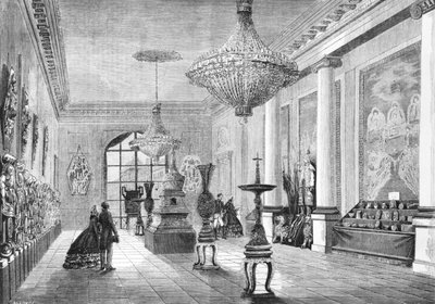 Exhibition of the Chinese Curiosities Given to the Emperor by the Expeditionary Army, Illustration from Le Monde Illustre by French School