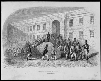 Exit from the Brest prison in the morning - in “Les Bagnes: histoire, types, mores, mystere” by Maurice Alhoy, ed Gustave Havard by French School