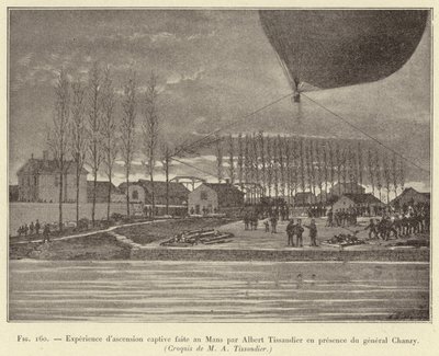 Captive Ascent Experiment Conducted at Le Mans by Albert Tissandier in the Presence of General Chanzy by French School