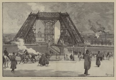 Universal Exposition, Current State of the Eiffel Tower, View from the Trocadero Park by French School