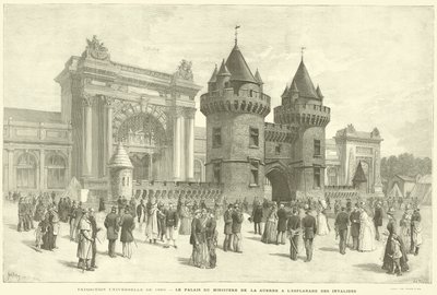 1889 Universal Exposition, The Ministry of War Palace at the Esplanade des Invalides by French School