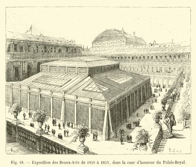 Exhibition of Fine Arts from 1850 to 1852, in the courtyard of honor of the Palais-Royal by French School