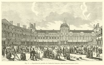 Exhibition of French Industry products, in the courtyard of the Louvre, 1801 by French School