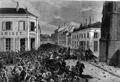 Expulsion of the Marists of Tourcoing following the decrees of March 1880 taken by Jules Ferry and removing the right to teach members of unauthorized religious congregations: the police dispersed the riders, hostile to the expulsion of the Marists by French School