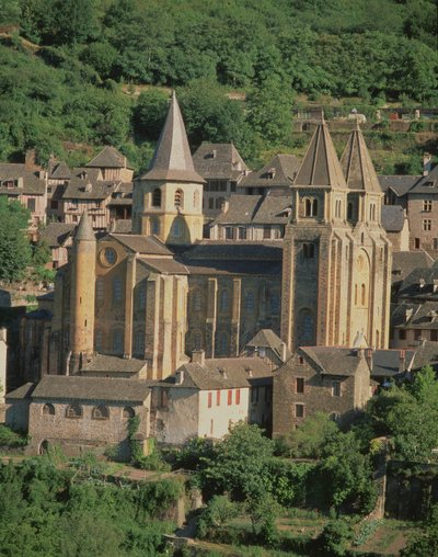 Exterior view, begun by Abbot Odolric in c.1050 by French School