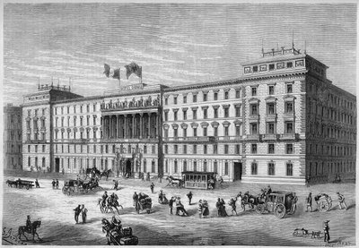 Exterior View of Hotel Donau in Vienna, Austria by French School