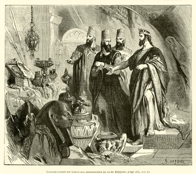 Hezekiah Shows His Treasures to the Ambassadors of the King of Babylon by French School