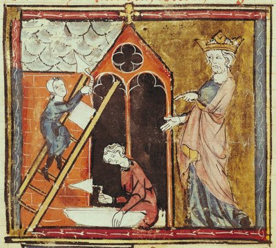 King Louis VI Watching the Construction of a Church, from the Grandes Chroniques de France by French School