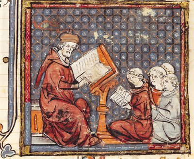 A Philosopher teaching in Paris, from the Grandes Chroniques de France, 1375-79 by French School