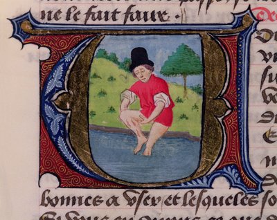 Leeching, from Traite de Medecine by Aldebrande de Florence, 1356 by French School