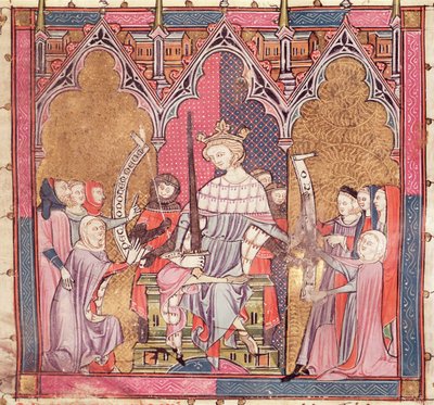 The King Administering Justice, from Justiniani in Fortiatum by French School