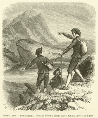 Fables of Gellert, Till Eulenspiegel (engraving) by French School