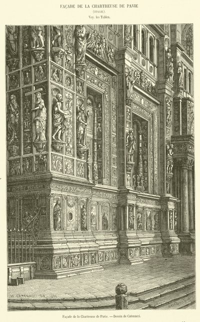 Facade of the Chartreuse de Pavie by French School