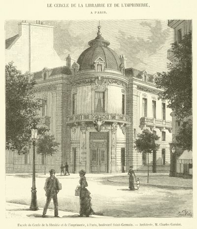 Facade of the Book and Printing Circle, Paris, Boulevard Saint-Germain by French School
