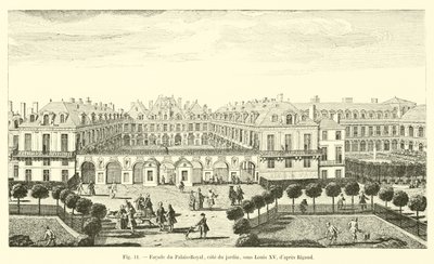 Facade of the Palais-Royal, Garden Side, Under Louis XV, After Rigaud by French School