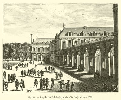 Facade of the Palais-Royal on the Garden Side in 1650 by French School
