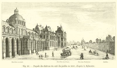 Facade of the Castle from the Garden Side in 1650, after I. Sylvestre by French School