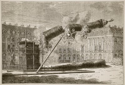 Fall of the Vendome Column, April 1871, illustration from Cassells History of the War between France and Germany, 1870-1871 by French School