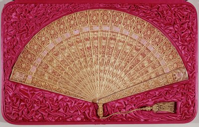 Fan given by Maximilian of Habsburg-Lorraine, Emperor of Mexico, to his wife Charlotte of Belgium by French School