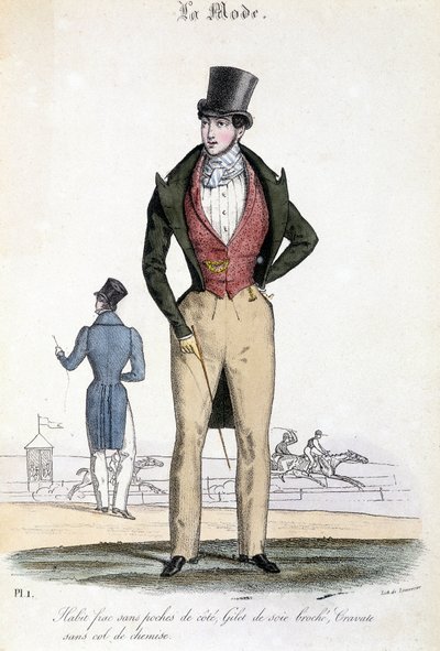 Fashion Masculine in 1829 - in "Les Modes" by French School