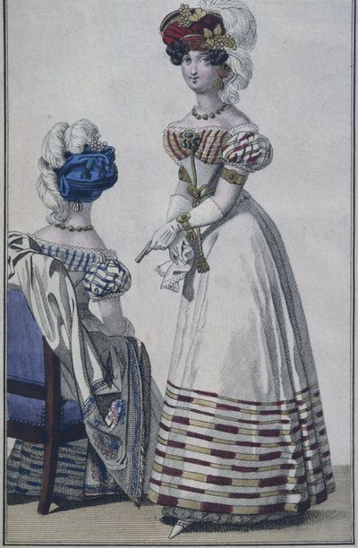 Fashion plate, Paris, illustration from Le Petit Courrier des Dames, c.1820 by French School