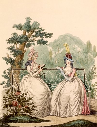 Fashion plate of ladies in summer day dresses - Modes Anglaises, 1794 by French School