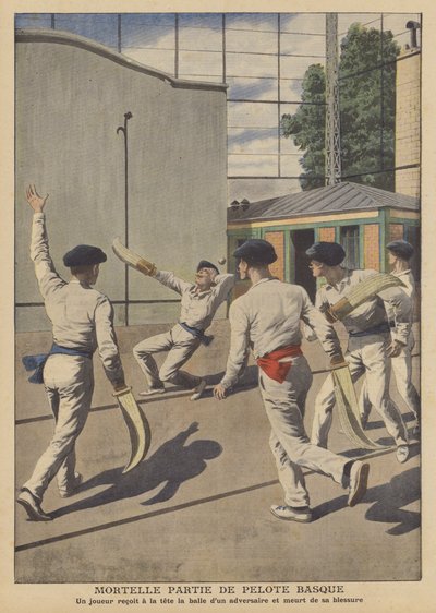 Fatal accident during a game of Basque pelota by French School