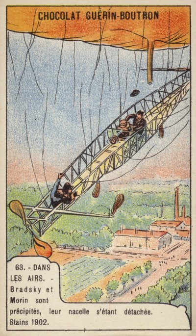 Fatal Accident of the Aeronauts Bradsky and Morin, Paris by French School