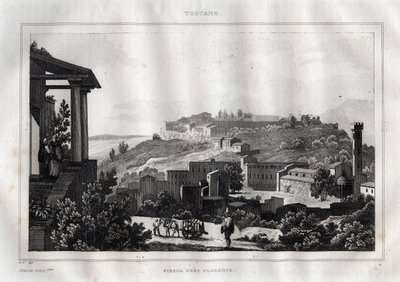 Fiesole - Tuscany - Engraving from “Picturesque Italy” by M. de Norvins, Ch. Nodier 1834-1836 by French School