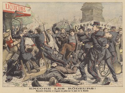 Fight Between Apaches and the Police on the Place de la Bastille in Paris by French School