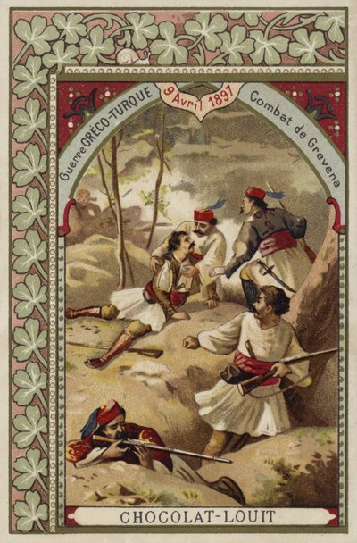Fighting at Grevena, Greco-Turkish War, 9 April 1897 by French School