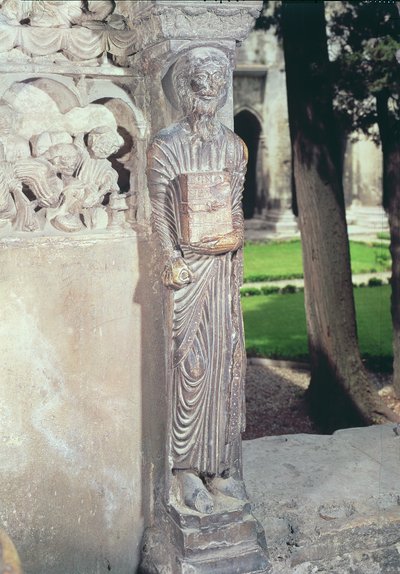 Figure of Gamaliel on a pillar in the cloister by French School