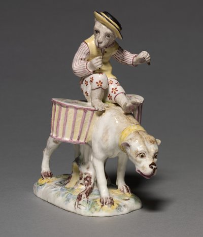 Figure of a Monkey on a Dog, manufacturer Mennecy-Villeroy Factory, France, c.1760 by French School
