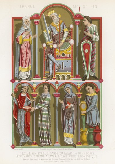 Figures of a King, Minister, Palace Guard, Noblewoman and a Servant by French School