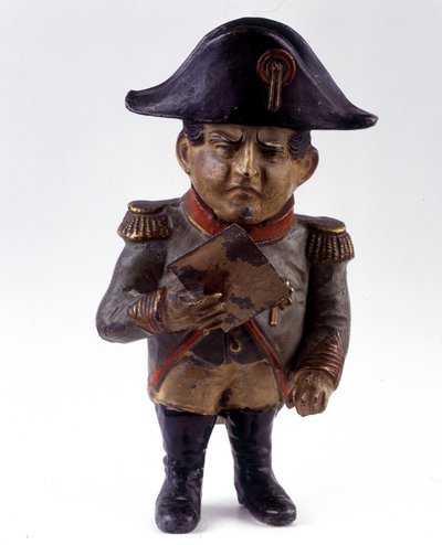 Figurine used as a piggy bank with the effigy of Napoleon I. Statuette from the second half of the 19th century. Collection to soldiers of yesteryear by French School