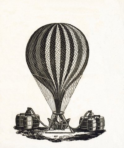 Filling a Hot Air Balloon With Gas, c.1790 by French School