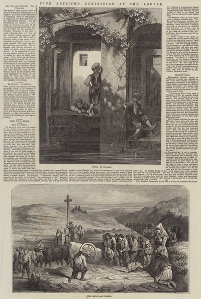 Fine Arts, the Exhibition at the Louvre (engraving) by French School