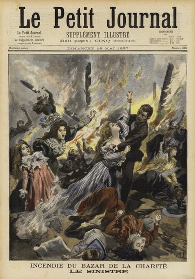 Fire at the Bazar de la Charite, Paris, 1897 by French School