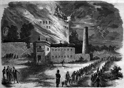 Fire of La Motte Seguin Factory in Orleans, Loiret (45) by French School