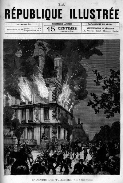 Fire of the Flore Pavilion in the Tuileries in Paris by French School