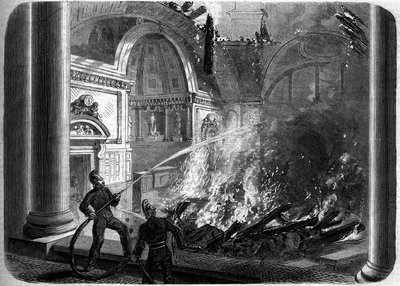 Fire of the chamber of the Senate, Palais du Luxembourg, Paris, October 27 by French School