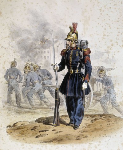 Firefighters around 1860 by French School