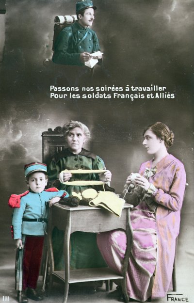 First World War patriotic postcard by French School